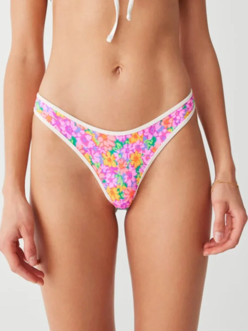 Frankie's Bikinis Dove Floral Classic Bikini Bottom Womens Size Large Daisy Pond